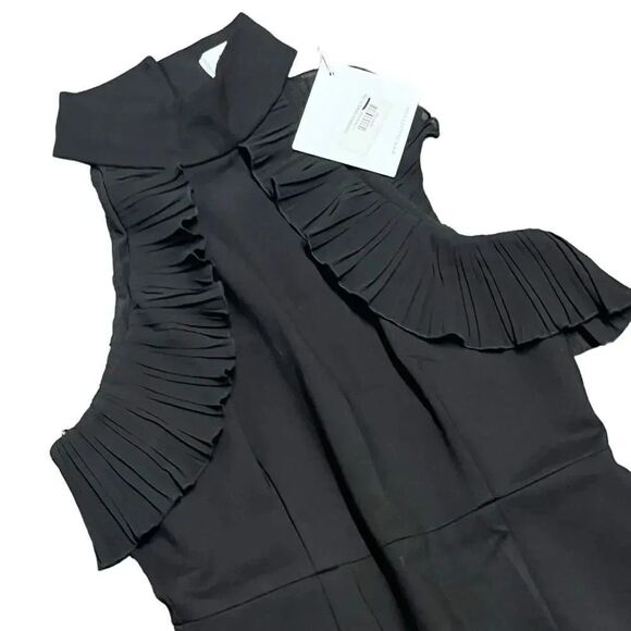 NWT ELLIATT X REVOLVE black exposition black HIGH LOW black halter mini dress - Picture 5 of 9